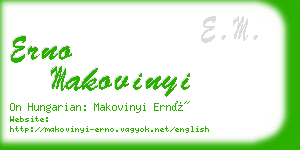 erno makovinyi business card